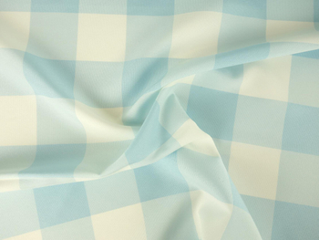 Tkanina obrusowa  w kratkę 7x7 cm - niebieska