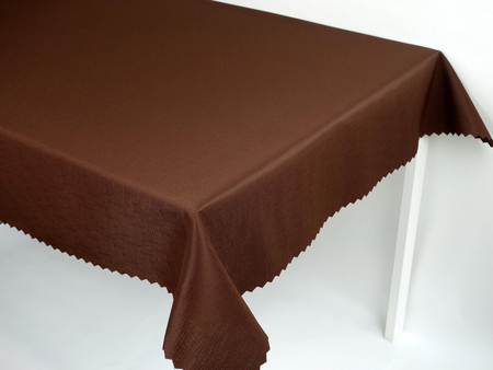 Obrus gładki "Len" brązowy 757 - ząbek