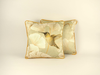 Poszewka welwetowa - Ginkgo - złota