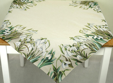 Obrus gobelinowy 100x100  - "Przebiśniegi"