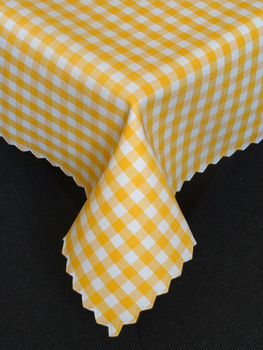 Obrus "Kratka" żółta - ząbek