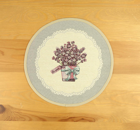 Serwetka gobelinowa średnica 27 cm - lawenda