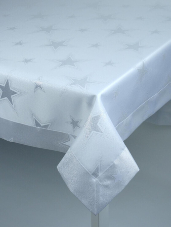 Świąteczny obrus "Gwiazdka klasyczna"  srebrny  - mankiet