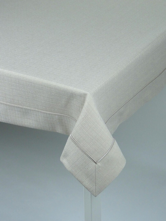 Obrus gładki "Alex" beżowy - mankiet z wypustką , Prostokąt 90x155 cm