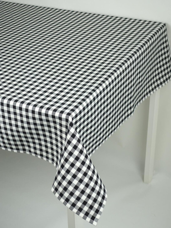 Obrus "Kratka 1x1 cm" czarny - podszyty