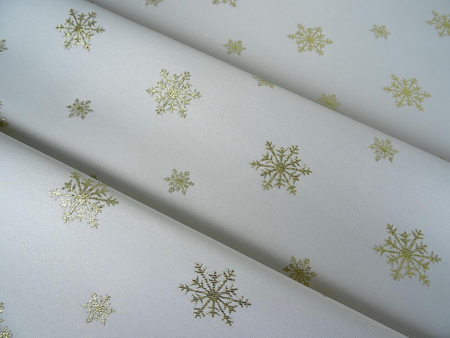 Tkanina obrusowa świąteczna "Złota śnieżynka"