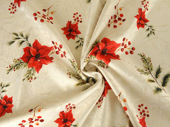 Tkanina obrusowa świąteczna Gwiazda Betlejemska  SW20 - złota