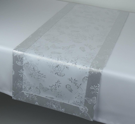 Bieżnik "Róże srebrne" 40x160 cm - B02
