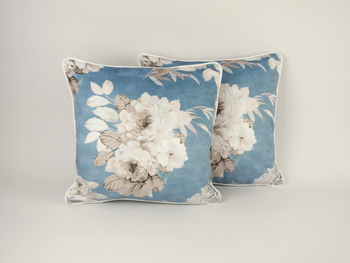 Poszewka welwetowa - Ginebra - niebieska