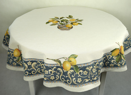 Obrus gobelinowy okrągły "Cytryny"  średnica  140 cm