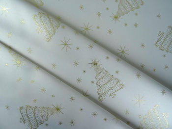 Świąteczna tkanina obrusowa "Choinka 2174" -  złota