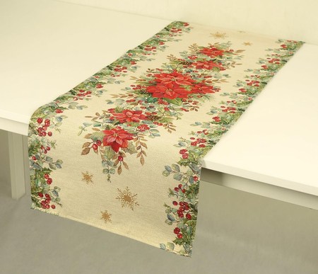 Bieżnik gobelinowy świąteczny 40x100 - gwiazda betlejemska