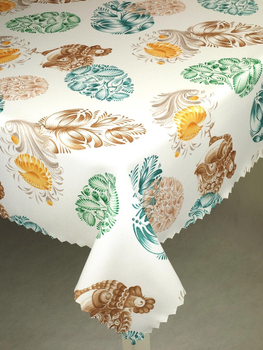 Obrus "Pisanka łowicka" - ząbek    , Koło średnica 110 cm