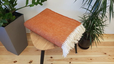 Koc z wełny nowozelandzkiej 150x200 Jasno Brązowy