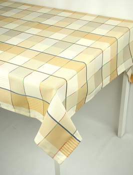 Obrus w kratę 7x7 cm Cappuccino - podszyty