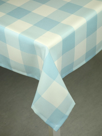 Obrus w kratkę 7x7 cm niebieski - podszyty