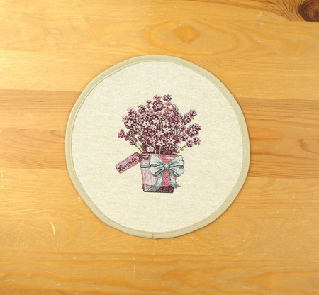 Serwetka gobelinowa średnica 23 cm - lawenda