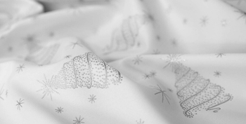 Świąteczna tkanina obrusowa "Choinka 2174" -  srebrna