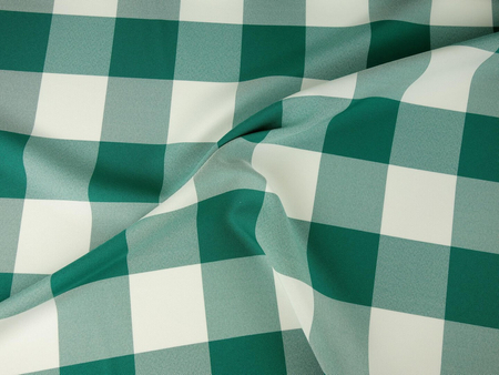 Tkanina obrusowa w kratkę 7x7 cm - zielona