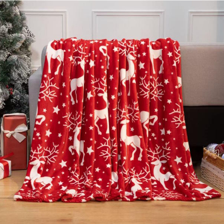 Koc świąteczny z mikrofibry  - 160x200 cm