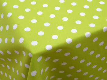 Tkanina obrusowa  "Grochy - seledyn"