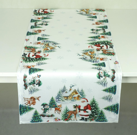 Bieżnik drukowany  40 x140 cm - wioska Mikołaja