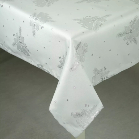 Obrus świąteczny Srebrny dzwonek - podszyty