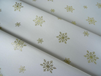 Tkanina obrusowa świąteczna "Złota śnieżynka"