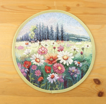 Serwetka gobelinowa średnica 27 cm - Polne kwiaty