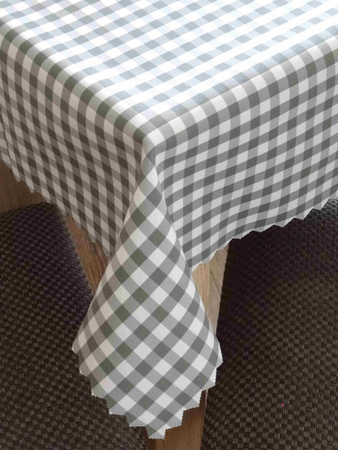 Obrus "Kratka" szary - ząbek