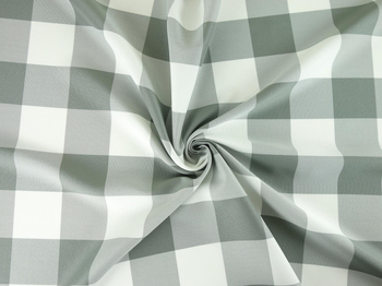 Tkanina obrusowa  w kratkę 7x7 cm - szara