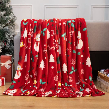 Koc świąteczny z mikrofibry  - 160x200 cm
