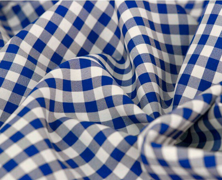 Tkanina obrusowa w kratkę 1x1 cm - szafirowa