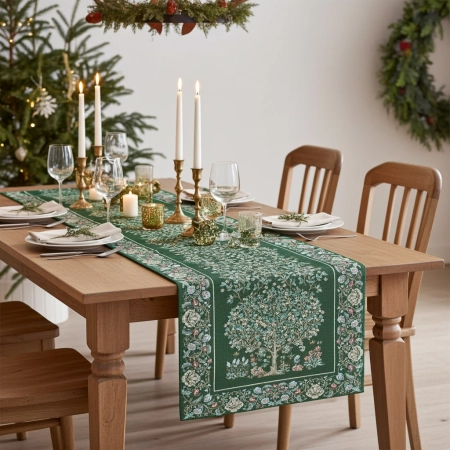 Bieżnik gobelinowy 40x100 - Drzewko szczęścia zielone