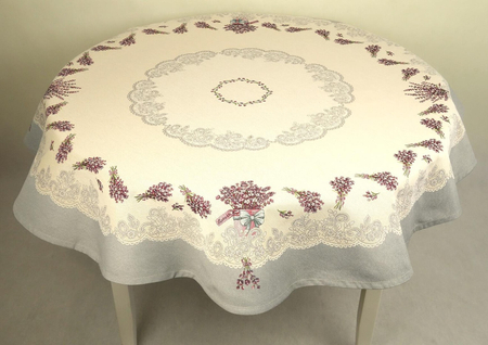 Obrus gobelinowy okrągły lawenda - średnica  140 cm