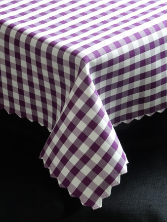 Obrus w kratkę 1x1 cm fioletowy - ząbek