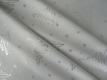 Świąteczna tkanina obrusowa "Choinka 2176" - srebrna