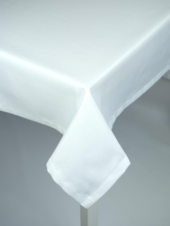 Obrus gładki z bawełną biały - podszyty
