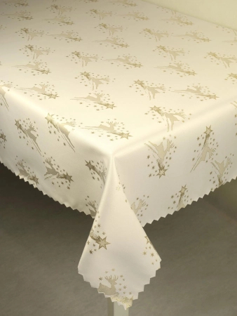 Obrus świąteczny "Renifer złoty" - ząbek