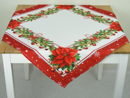 Serweta drukowana  85 x 85 cm - czerwona poinsecja