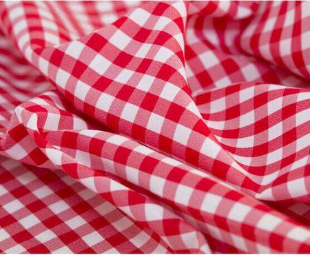 Tkanina obrusowa w kratkę 1x1 cm - czerwona