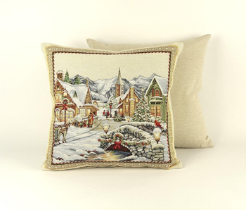 Poszewka gobelinowa - Zimowa wioska