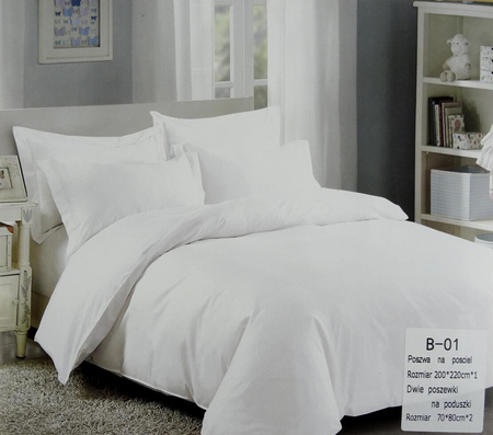 Pościel bawełniana 200x220 - Biała