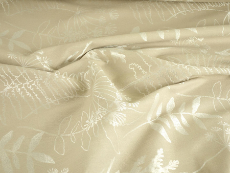 Tkanina obrusowa z bawełną "Liść paproci" - szerokość 280 cm