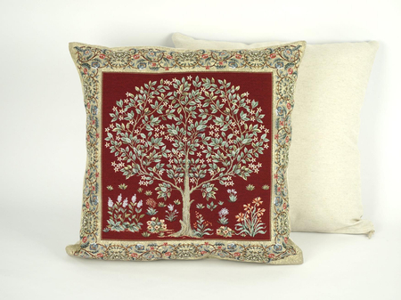 Poszewka gobelinowa Drzewko szczęścia bordowe