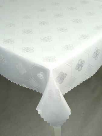 Obrus "Plaster miodu" biały - ząbek
