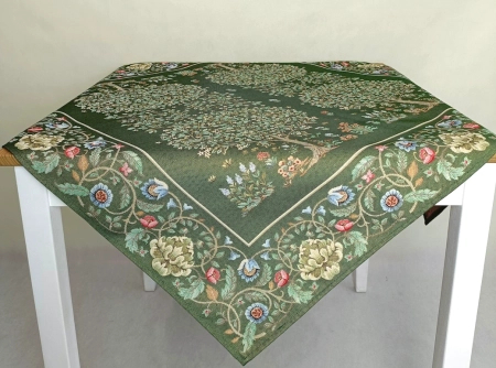 Obrus gobelinowy 100x100 - Drzewko szczęścia zielone