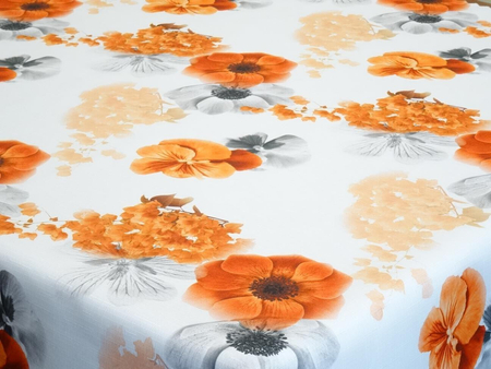 Tkanina obrusowa drukowana "Bratki 10"