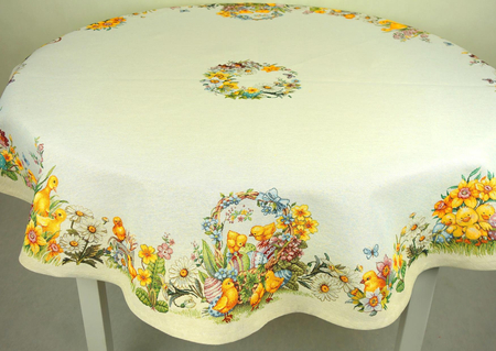 Obrus gobelinowy wielkanocny okrągły  średnica 140 cm - 312