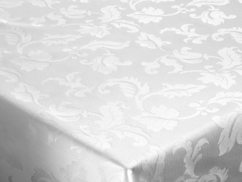 Tkanina obrusowa z bawełną -  biała